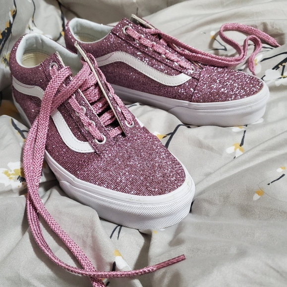 COPY - 💖 Vans Rare Pink Sparkly 7.5 Never Worn - Picture 1 of 4